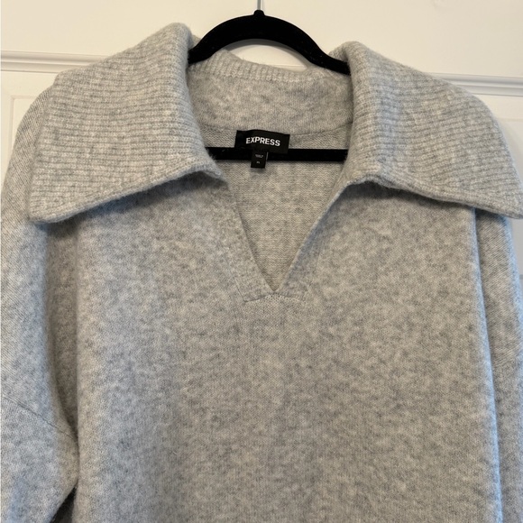 Express Gray Collared Sweater - Picture 2 of 4